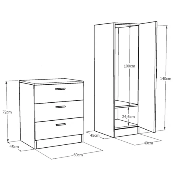 Comodă Trendy CC6-AA 140 x 100 x 45 / PAL / Antracit photo 6