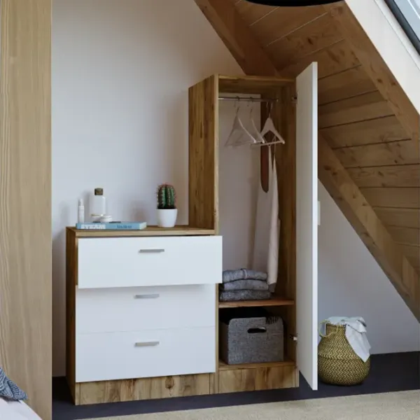 Comodă Trendy CC6-AW 140 x 100 x 45 / PAL / Alb photo 5
