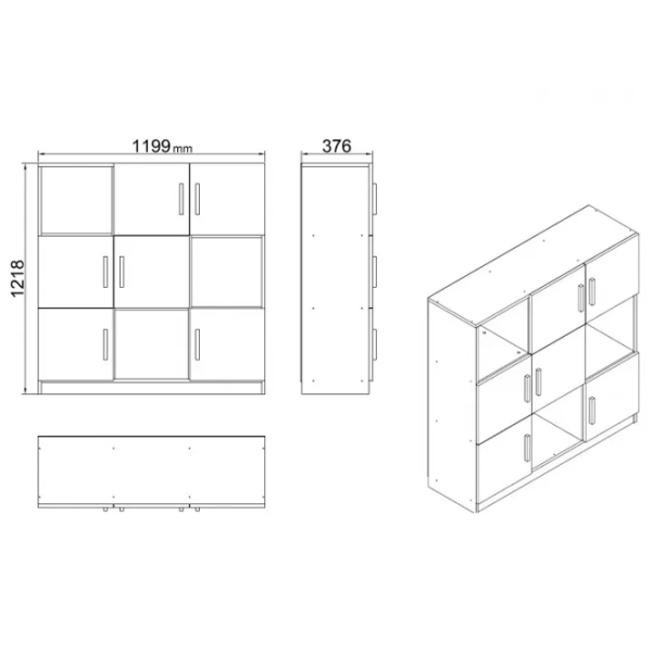 Comodă Trendy VO7-BA 121.8 x 120 x 37.6 / PAL / Antracit photo 6