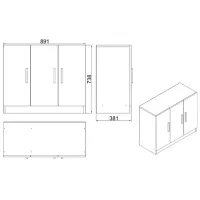 Комод Trendy VO5-OB 73.8 x 89.1 x 38.1см / ДСП / Черный photo 6