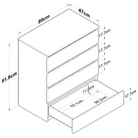 Комод Trendy BE102 97.8 x 80 x 47см / ДСП / Белый photo 8