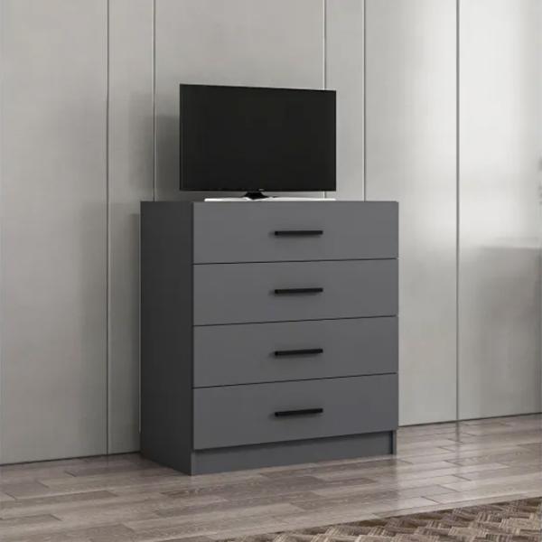 Comodă Trendy Kale TV 100 x 90 x 47 / PAL / Antracit photo 3