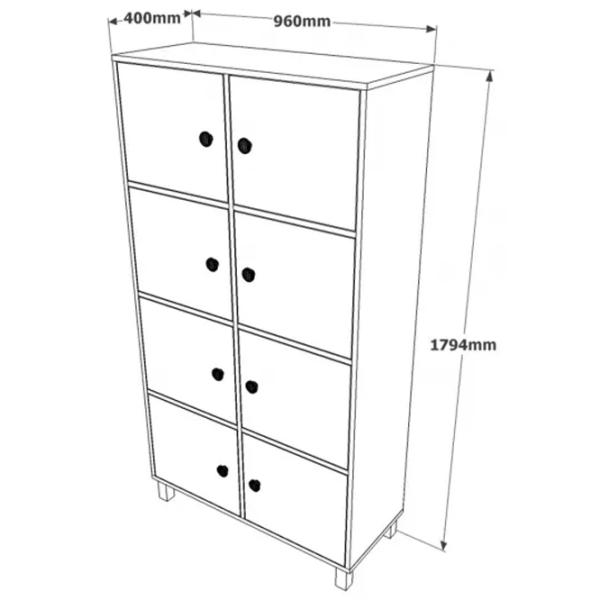 Comodă Trendy MN06-BA 179.4 x 96 x 40 / PAL / Antracit photo 7