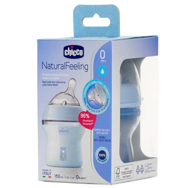 Бутылочка для кормления Chicco Natural Feeling Для мальчиков / 0.15л / Синий photo 6