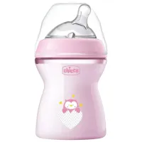 Бутылочка для кормления Chicco Natural Feeling Для девочек / 0.25л / Розовый