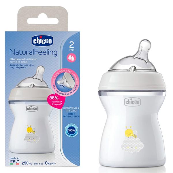 Бутылочка для кормления Chicco Natural Feeling Унисекс / 0.25л / Белый photo 2