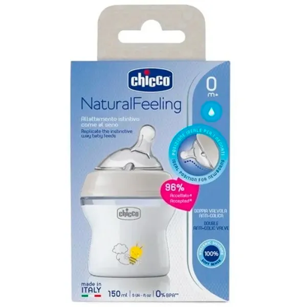 Бутылочка для кормления Chicco Natural Feeling Унисекс / 0.15л / Белый photo 3