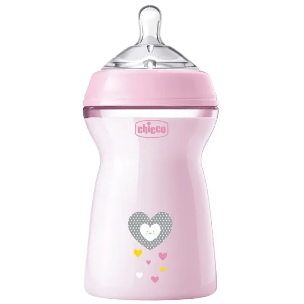 Бутылочка для кормления Chicco Natural Feeling Для девочек / 0.33л / Розовый photo 1