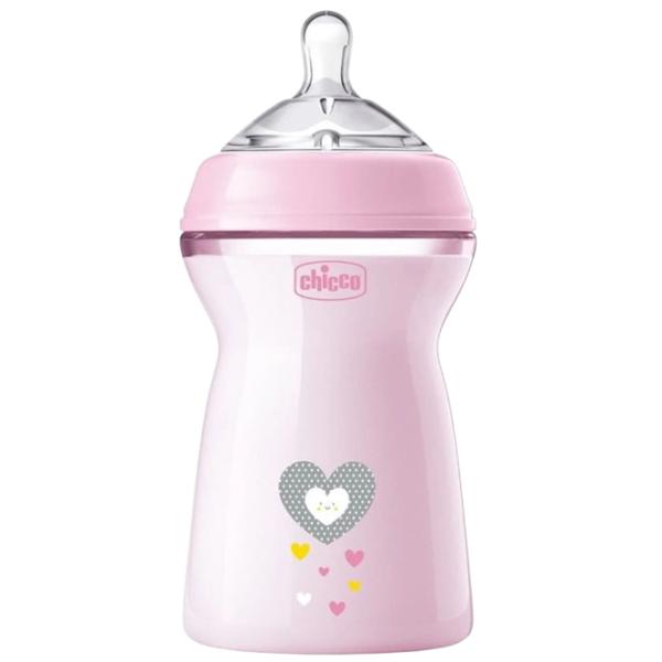 Бутылочка для кормления Chicco Natural Feeling Для девочек / 0.33л / Розовый photo 1