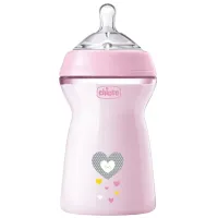 Бутылочка для кормления Chicco Natural Feeling Для девочек / 0.33л / Розовый