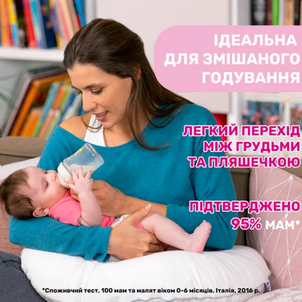 Бутылочка для кормления Chicco Natural Feeling Для девочек / 0.33л / Розовый photo 2