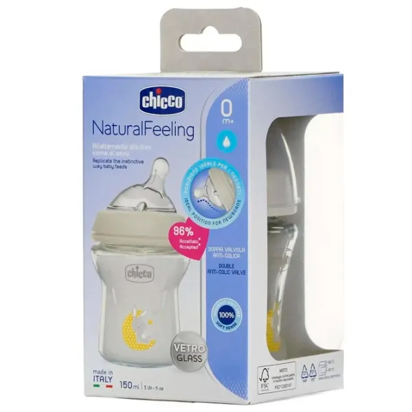 Бутылочка для кормления Chicco Natural Feeling Унисекс / 0.15л / Белый photo 3