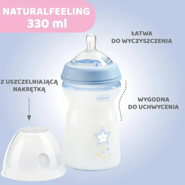 Бутылочка для кормления Chicco Natural Feeling Для мальчиков / 0.33л / Синий photo 4