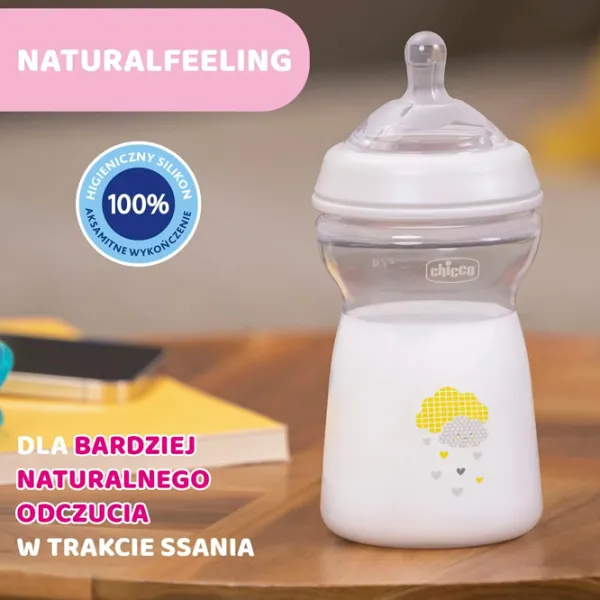 Бутылочка для кормления Chicco Natural Feeling Унисекс / 0.33л / Белый photo 4