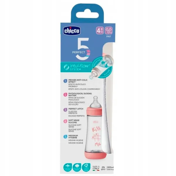 Бутылочка для кормления Chicco Perfect5 Anticolici Унисекс / 0.3л / Розовый photo 2