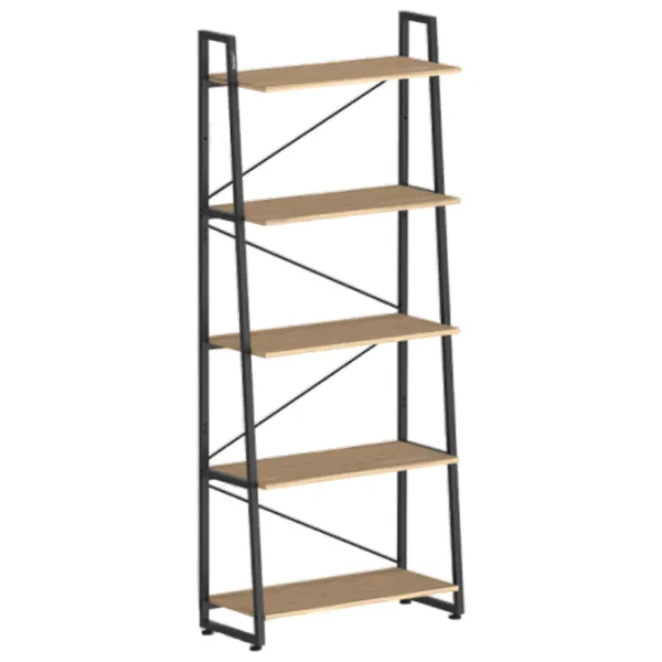 Etajeră Barkan Bookshelf 5-Tier 170 x 70 x 30 cm / Metal / Black photo 1