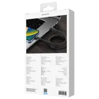 Кабель питания Soft Silicone Proove Lightning + USB Type-C 2 м / Черный photo 6