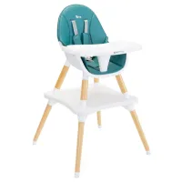 Scaun de masă Caretero Tuva (CT.104877) / 6 luni / Dark Green 