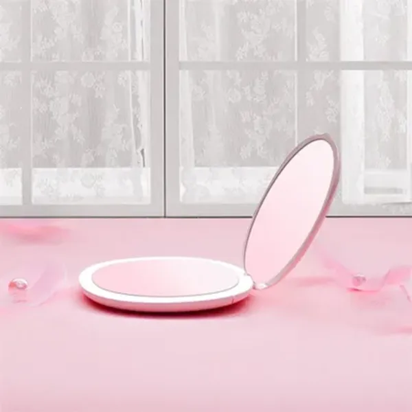 Зеркало для макияжа BelliMosa Make up Compact Двусторонняя / Розовый photo 3