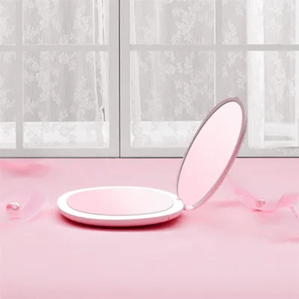 Зеркало для макияжа BelliMosa Make up Compact Двусторонняя / Розовый photo 3