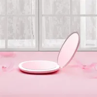 Зеркало для макияжа BelliMosa Make up Compact Двусторонняя / Розовый photo 3