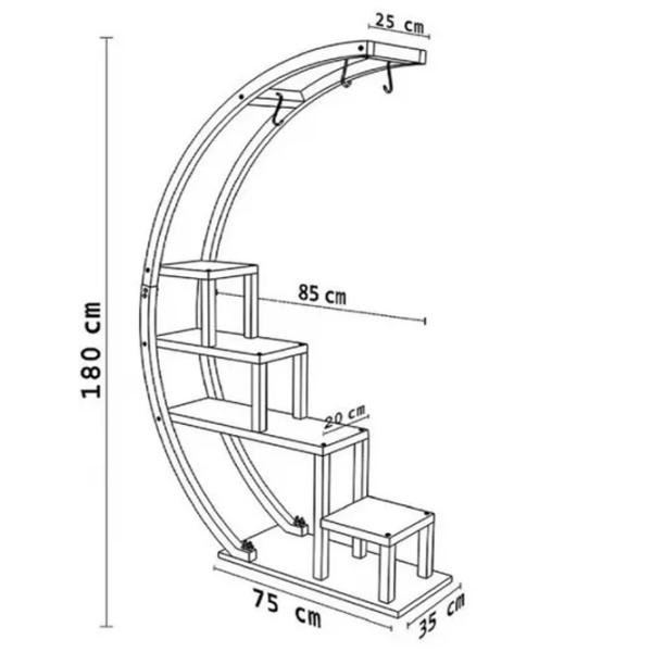 Стеллаж Trendy Garden 180 x 85 x 35см cm / Металл / Black photo 4