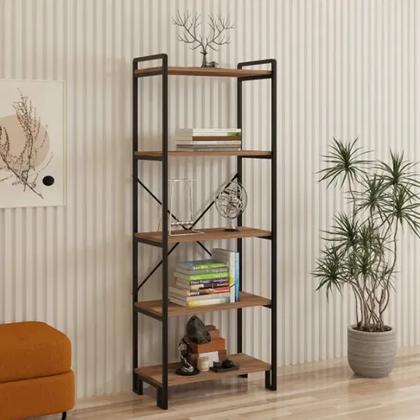 Etajeră Trendy Abel 156 x 60 x 30 cm / Metal / Walnut photo 3