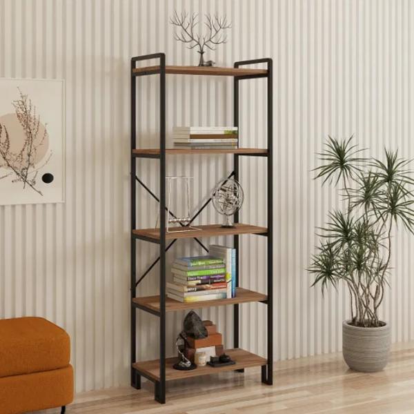 Etajeră Trendy Abel 156 x 60 x 30 cm / Metal / Walnut photo 3