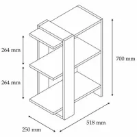 Стеллаж Trendy Ova 70 x 52 x 25см cm / ЛДСП / Oak photo 4
