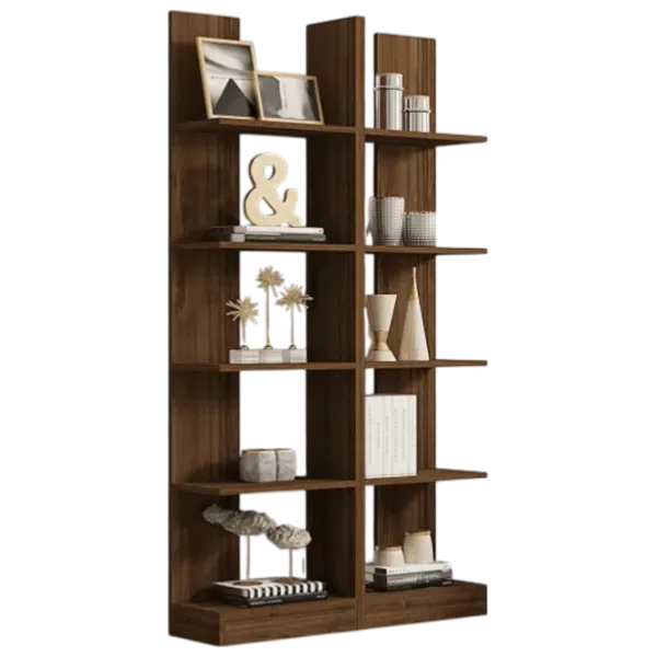 Etajeră Trendy Ikiz 187 x 100 x 26 cm / PAL / Walnut photo 2