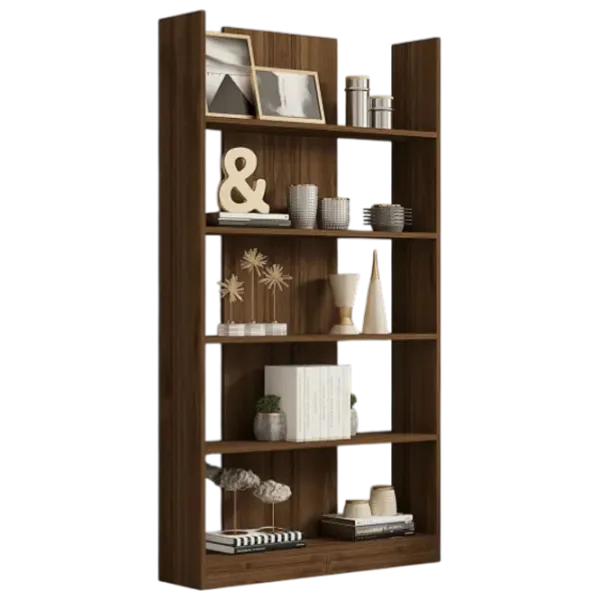 Etajeră Trendy Ikiz 187 x 100 x 26 cm / PAL / Walnut photo 3