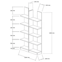 Стеллаж Trendy Ikiz 187 x 100 x 26см cm / ЛДСП / Oреховый photo 4
