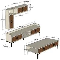 Комплекты ТВ-зона Trendy Samba 34.6 см x 60 см x 105 см / Коричневый photo 8