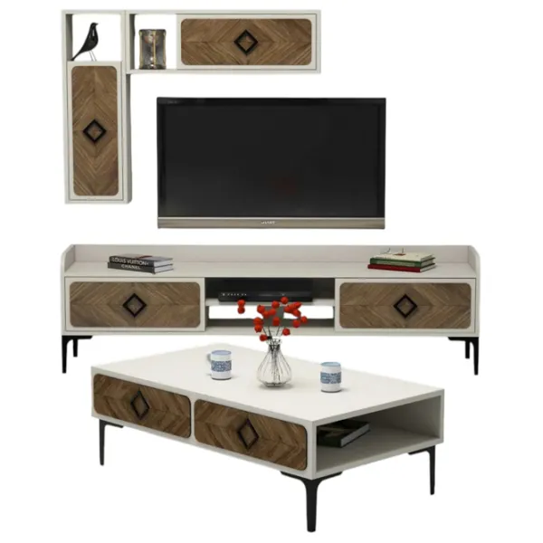 Комплекты ТВ-зона Trendy Samba 34.6 см x 60 см x 105 см / Кремовый photo 1