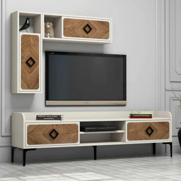 Комплекты ТВ-зона Trendy Samba 34.6 см x 60 см x 105 см / Кремовый photo 3
