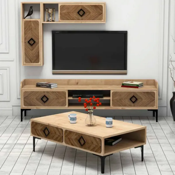 Комплекты ТВ-зона Trendy Samba 34.6 см x 60 см x 105 см / Дуб Сонома photo 2