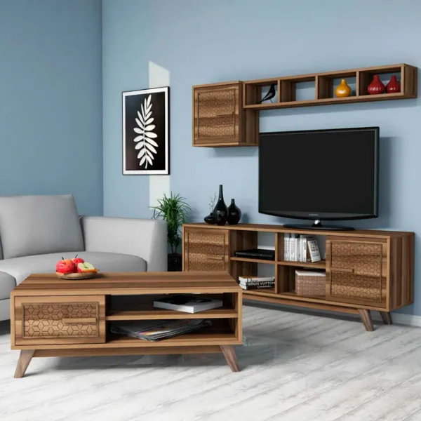 Комплекты ТВ-зона Trendy Ayla 44.2 см x 25 cм x 115.8 см / Коричневый photo 2