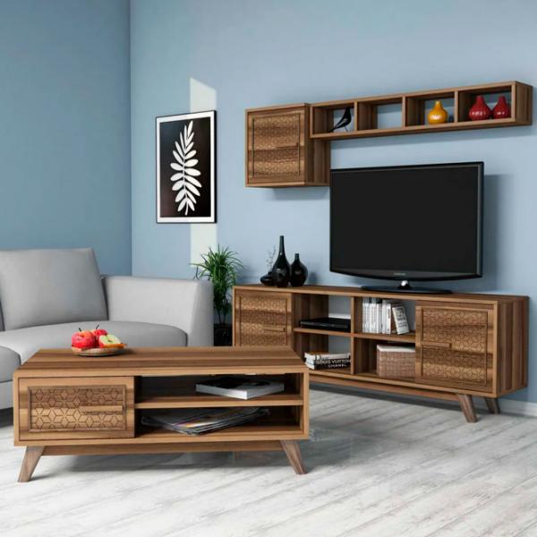 Комплекты ТВ-зона Trendy Ayla 44.2 см x 25 cм x 115.8 см / Коричневый photo 2
