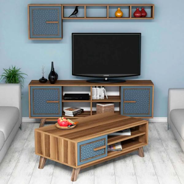 Комплекты ТВ-зона Trendy Ayla 44.2 см x 25 cм x 115.8 см / Коричневый photo 3