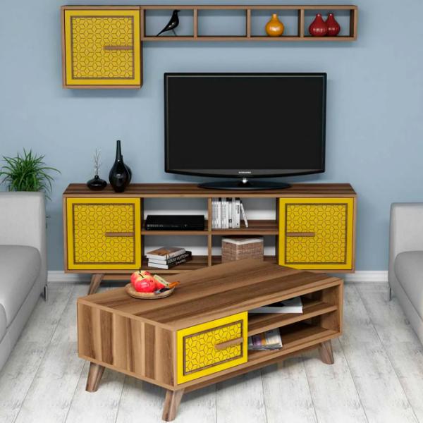 Комплекты ТВ-зона Trendy Ayla 44.2 см x 25 cм x 115.8 см / Коричневый photo 3