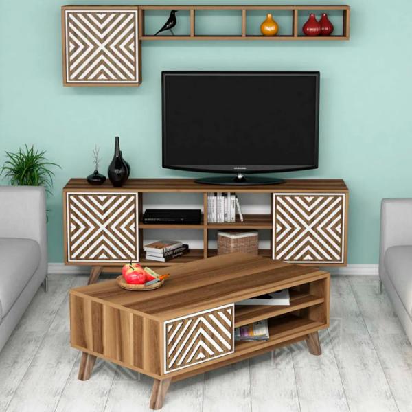 Seturi zona TV Trendy Inci 44.2 cm x 25 cm x 115.8 cm / Brown photo 3