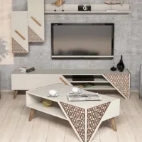 Seturi zona TV Trendy Beril 40 cm x 37 cm x 180 cm / Cream photo 2
