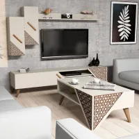 Seturi zona TV Trendy Beril 40 cm x 37 cm x 180 cm / Cream photo 3