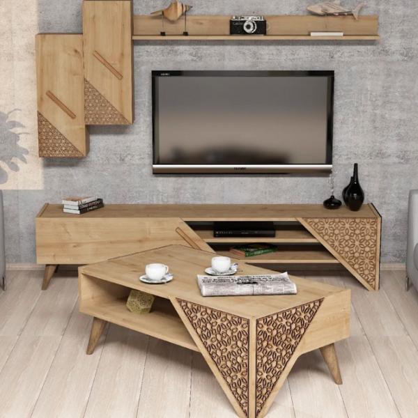 Комплекты ТВ-зона Trendy Beril 40 см x 37 см x 180 см / Дуб Сонома photo 2