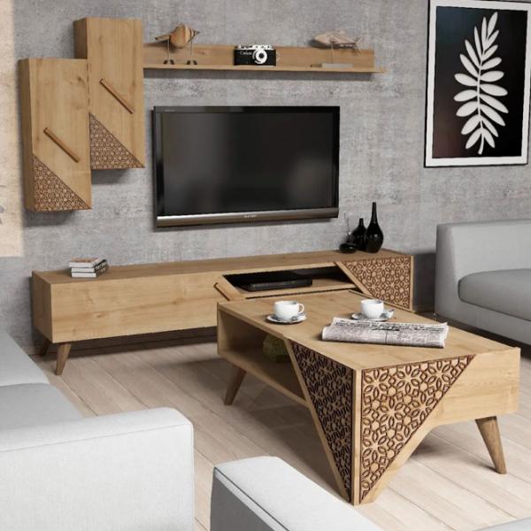 Комплекты ТВ-зона Trendy Beril 40 см x 37 см x 180 см / Дуб Сонома photo 3