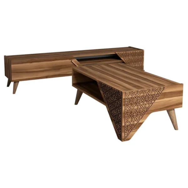 Комплекты ТВ-зона Trendy Beril 40 см x 37 см x 180 см / Коричневый photo 2