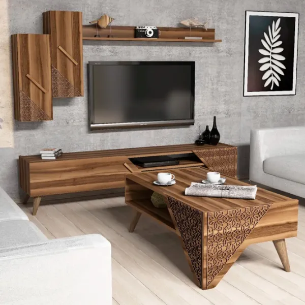 Комплекты ТВ-зона Trendy Beril 40 см x 37 см x 180 см / Коричневый photo 4