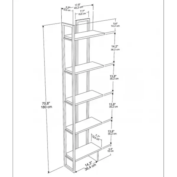 Etajeră Trendy Alice 180 x 45 x 22 cm / PAL / Black photo 2