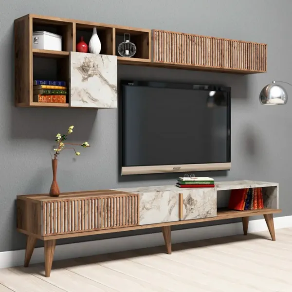 Комплекты ТВ-зона Trendy Milano 40 см x 20 см x 180 см / Marmura White photo 3