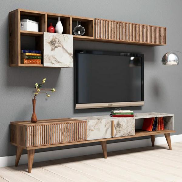 Комплекты ТВ-зона Trendy Milano 40 см x 20 см x 180 см / Marmura White photo 3
